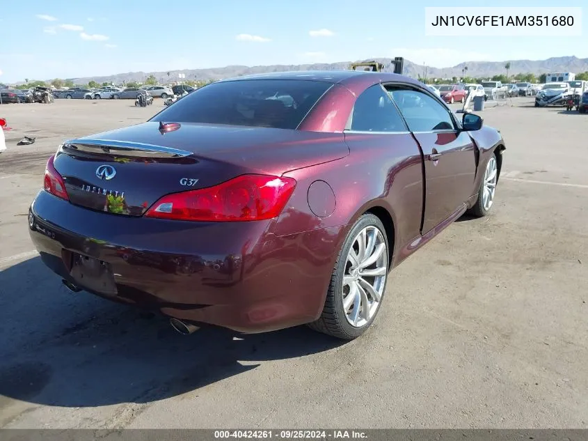 2010 Infiniti G37 VIN: JN1CV6FE1AM351680 Lot: 40424261