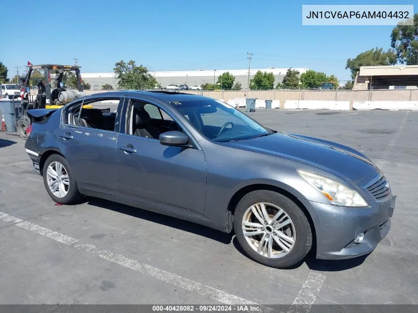 2010 Infiniti G37 Journey VIN: JN1CV6AP6AM404432 Lot: 40428082