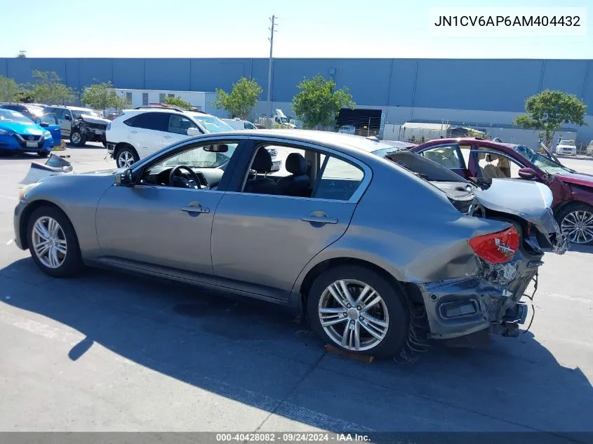 2010 Infiniti G37 Journey VIN: JN1CV6AP6AM404432 Lot: 40428082