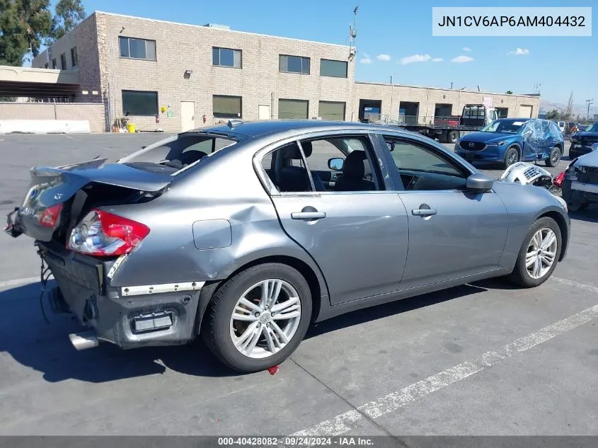 2010 Infiniti G37 Journey VIN: JN1CV6AP6AM404432 Lot: 40428082