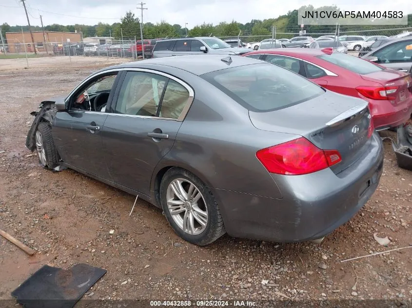 2010 Infiniti G37 VIN: JN1CV6AP5AM404583 Lot: 40432858