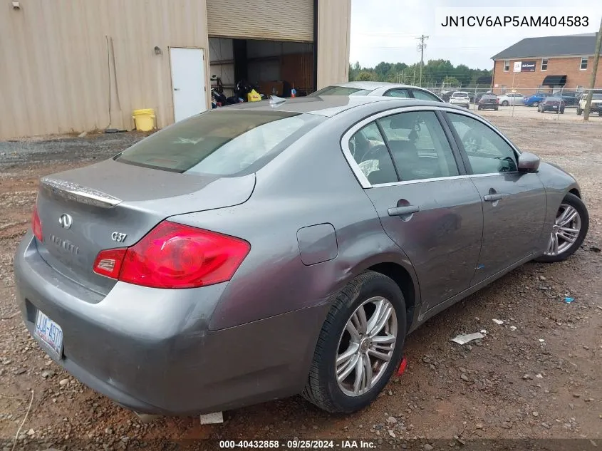 2010 Infiniti G37 VIN: JN1CV6AP5AM404583 Lot: 40432858