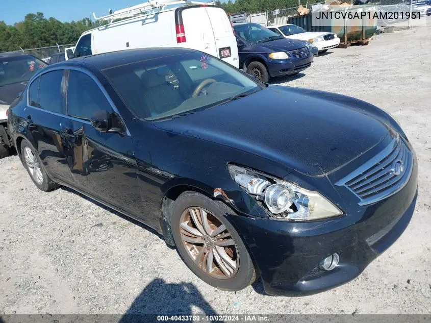 2010 Infiniti G37 Journey VIN: JN1CV6AP1AM201951 Lot: 40433759