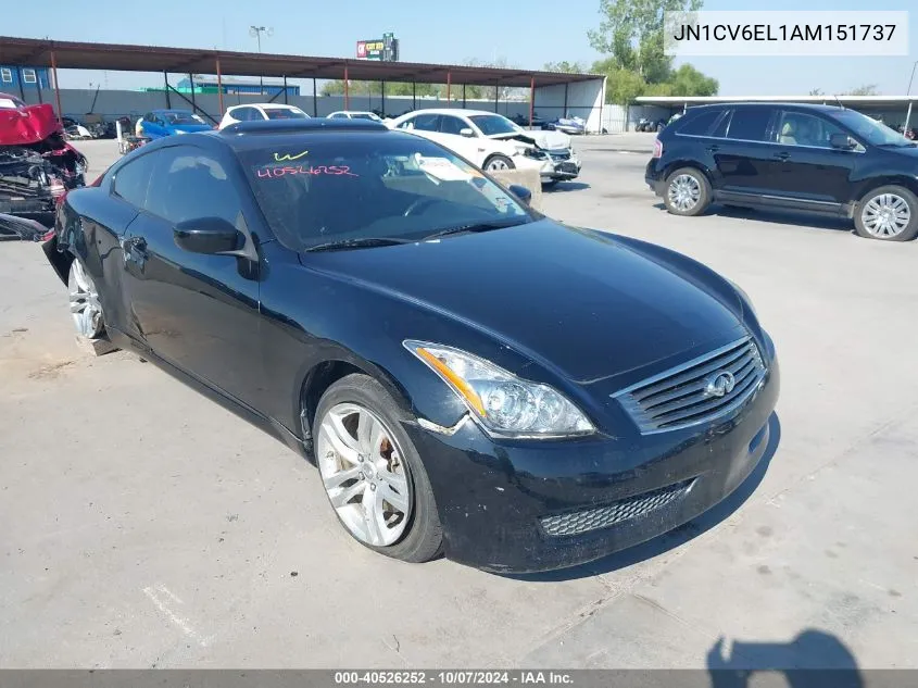 2010 Infiniti G37X VIN: JN1CV6EL1AM151737 Lot: 40526252