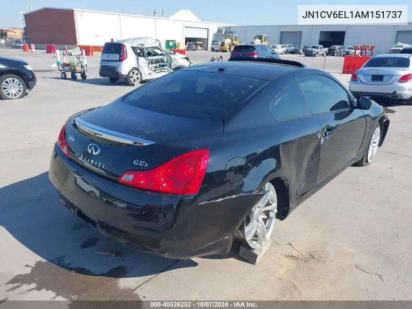 2010 Infiniti G37X VIN: JN1CV6EL1AM151737 Lot: 40526252