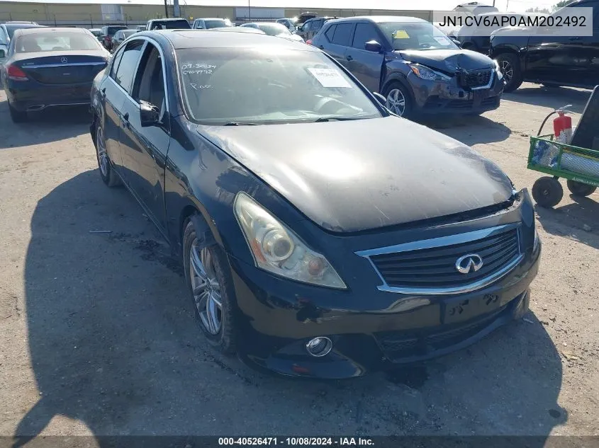 2010 Infiniti G37 Sport VIN: JN1CV6AP0AM202492 Lot: 40526471