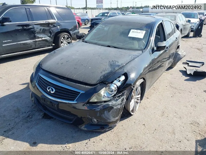 2010 Infiniti G37 Sport VIN: JN1CV6AP0AM202492 Lot: 40526471