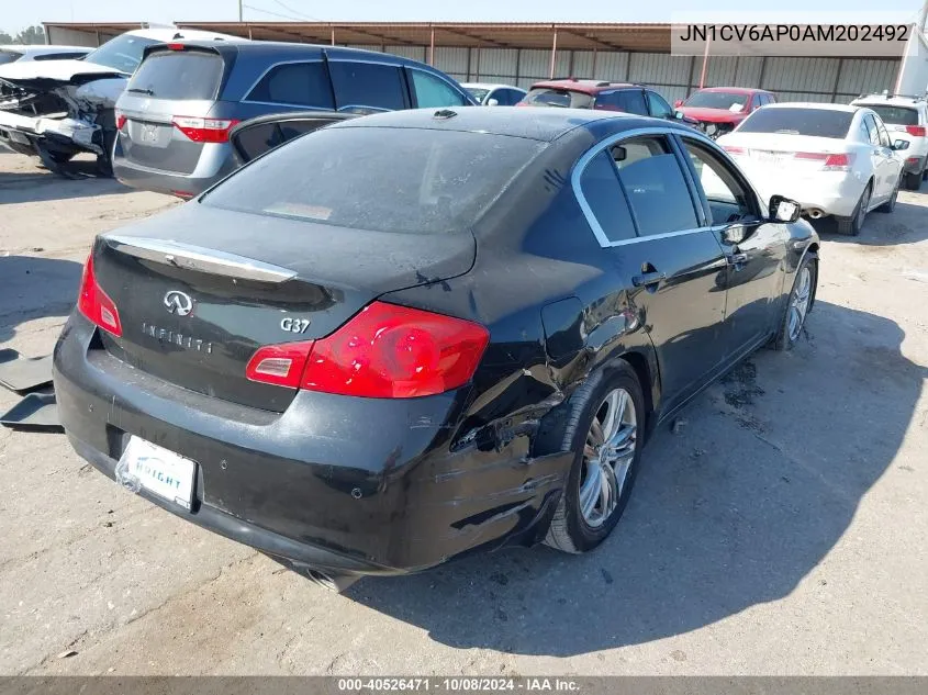 2010 Infiniti G37 Sport VIN: JN1CV6AP0AM202492 Lot: 40526471