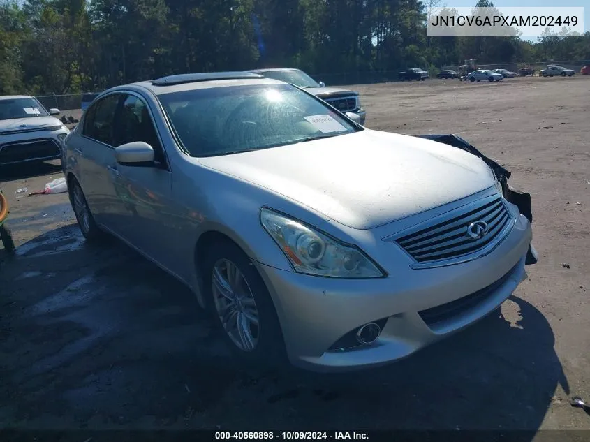 2010 Infiniti G37 Journey VIN: JN1CV6APXAM202449 Lot: 40560898