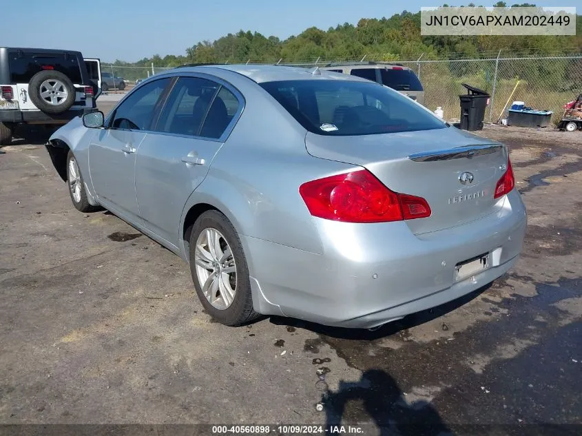 2010 Infiniti G37 Journey VIN: JN1CV6APXAM202449 Lot: 40560898