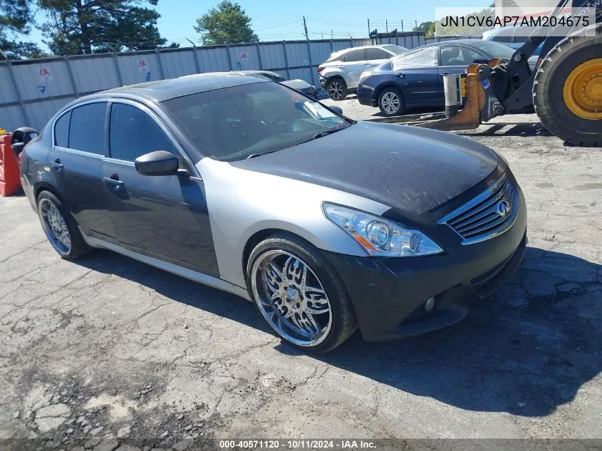 2010 Infiniti G37 Sedan Journey VIN: JN1CV6AP7AM204675 Lot: 40571120