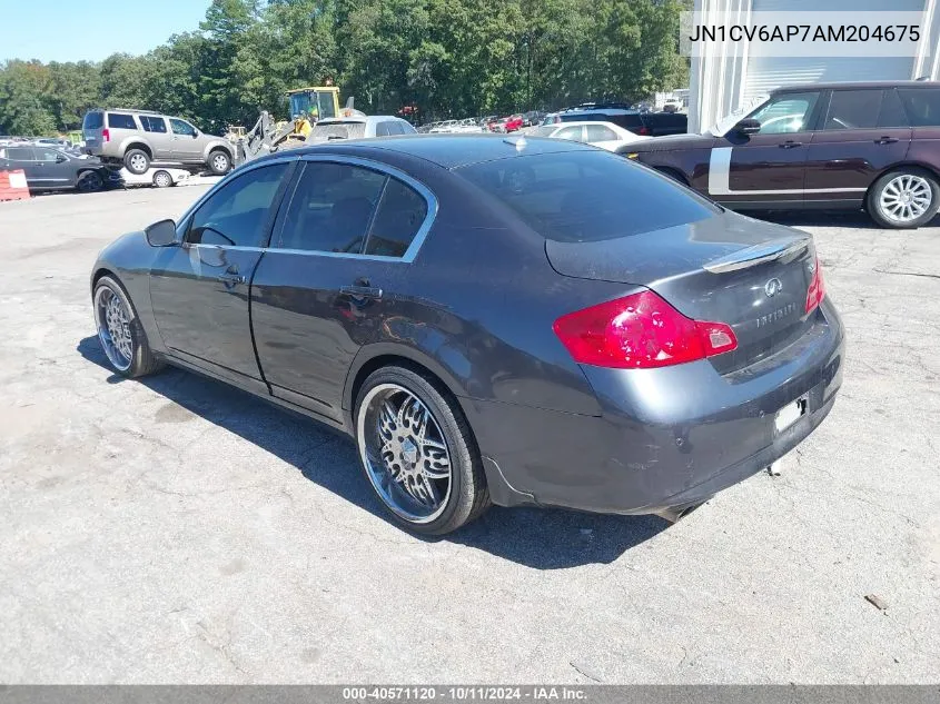 2010 Infiniti G37 Sedan Journey VIN: JN1CV6AP7AM204675 Lot: 40571120