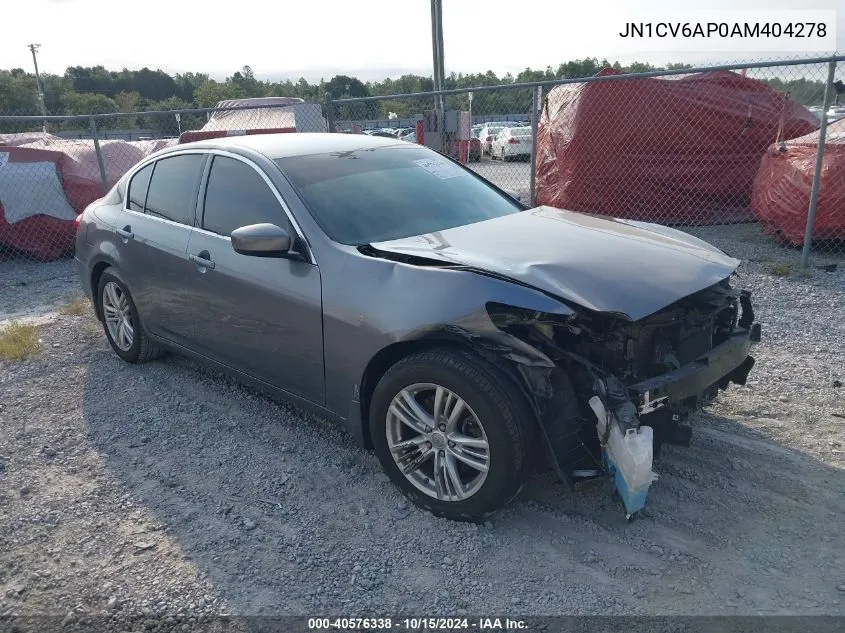 2010 Infiniti G37 Journey VIN: JN1CV6AP0AM404278 Lot: 40576338