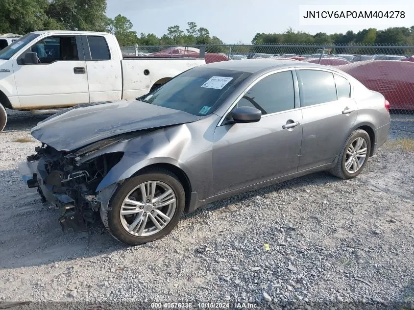 2010 Infiniti G37 Journey VIN: JN1CV6AP0AM404278 Lot: 40576338