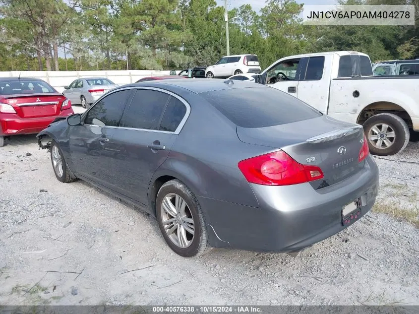 2010 Infiniti G37 Journey VIN: JN1CV6AP0AM404278 Lot: 40576338