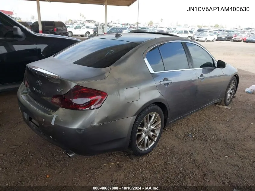 2010 Infiniti G37 Journey VIN: JN1CV6AP1AM400630 Lot: 40637808