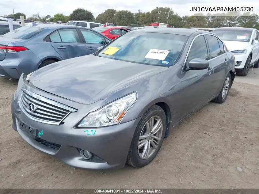 2010 Infiniti G37 Journey VIN: JN1CV6AP8AM405730 Lot: 40641091