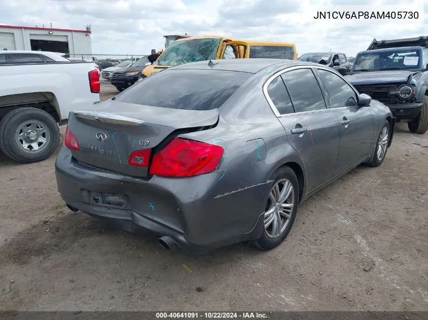 2010 Infiniti G37 Journey VIN: JN1CV6AP8AM405730 Lot: 40641091