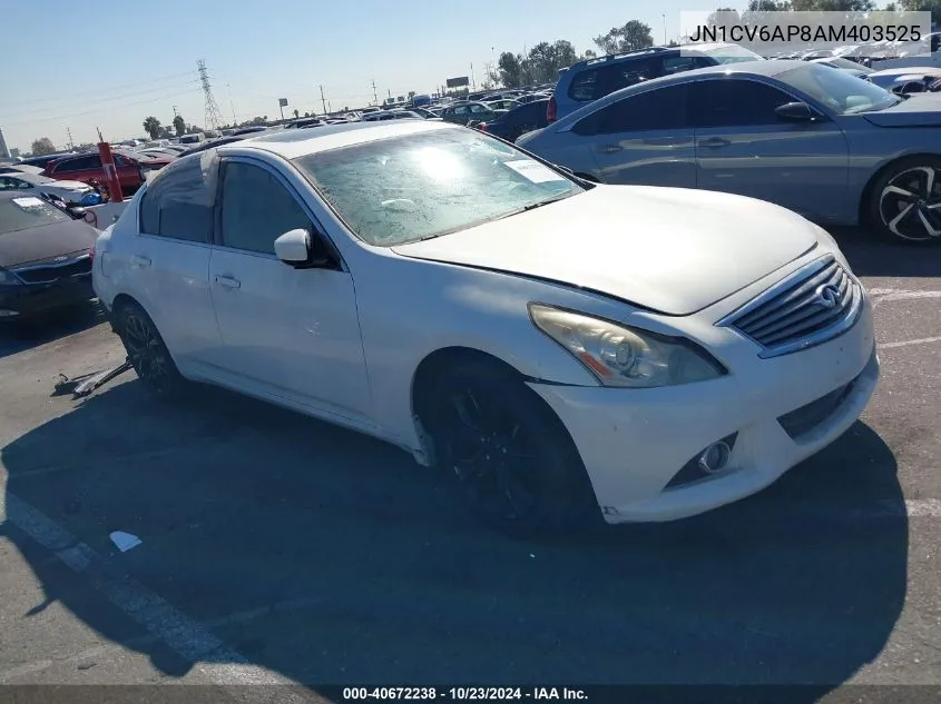 2010 Infiniti G37 Journey VIN: JN1CV6AP8AM403525 Lot: 40672238