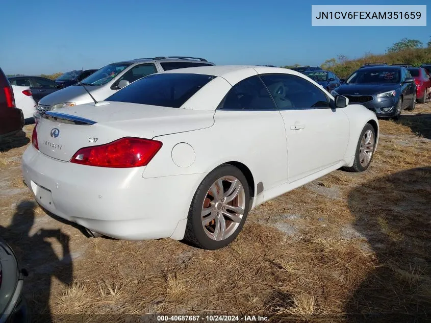 2010 Infiniti G37 VIN: JN1CV6FEXAM351659 Lot: 40687687