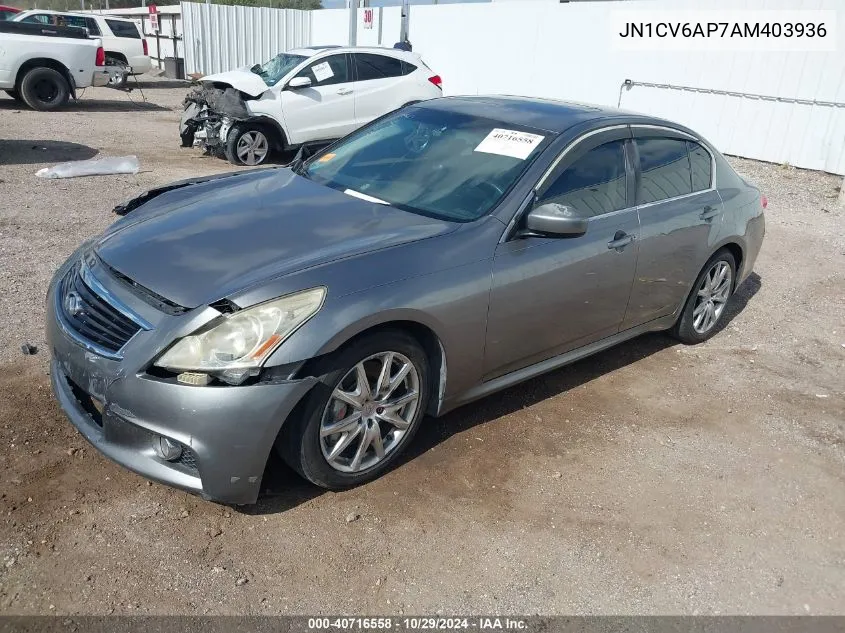 2010 Infiniti G37 Journey VIN: JN1CV6AP7AM403936 Lot: 40716558