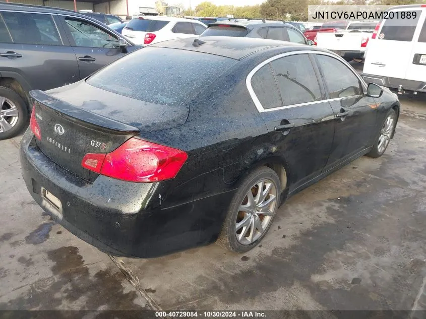 2010 Infiniti G37 Journey VIN: JN1CV6AP0AM201889 Lot: 40729084