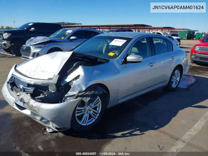 2010 Infiniti G37 Journey VIN: JN1CV6AP0AM401624 Lot: 40824557