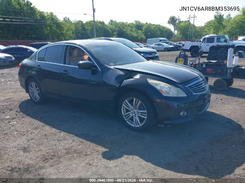 2011 Infiniti G37X VIN: JN1CV6AR8BM353695 Lot: 39461080