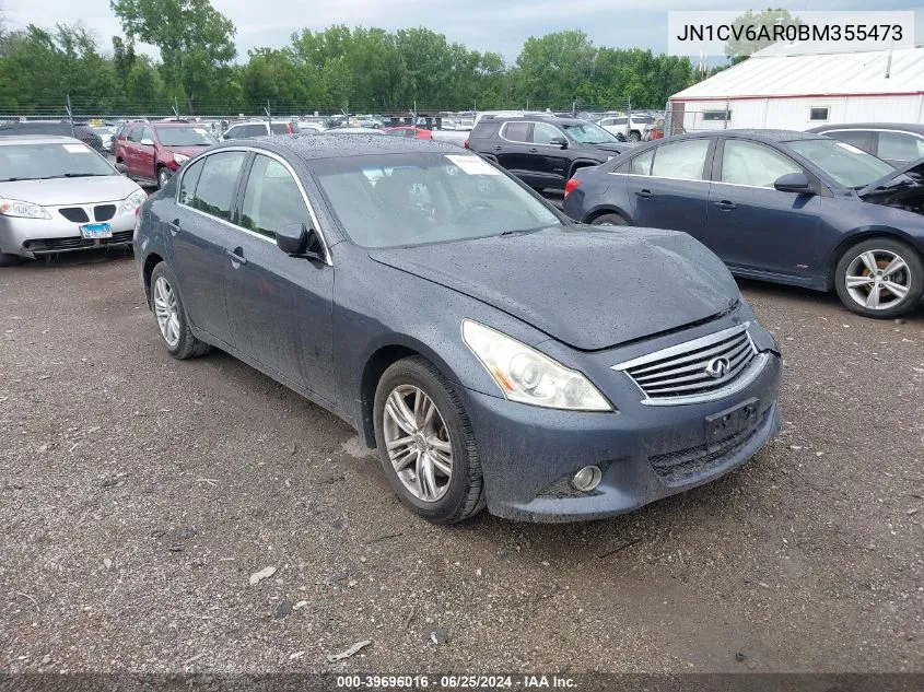 2011 Infiniti G37X VIN: JN1CV6AR0BM355473 Lot: 39696016