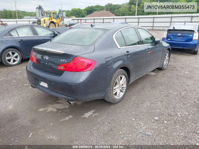 2011 Infiniti G37X VIN: JN1CV6AR0BM355473 Lot: 39696016