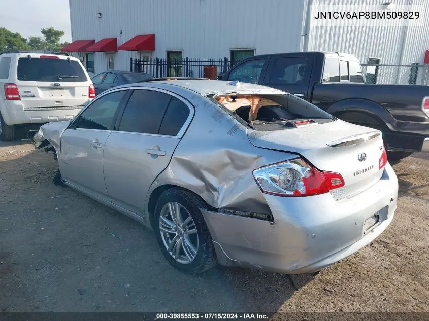 2011 Infiniti G37 Journey VIN: JN1CV6AP8BM509829 Lot: 39855553