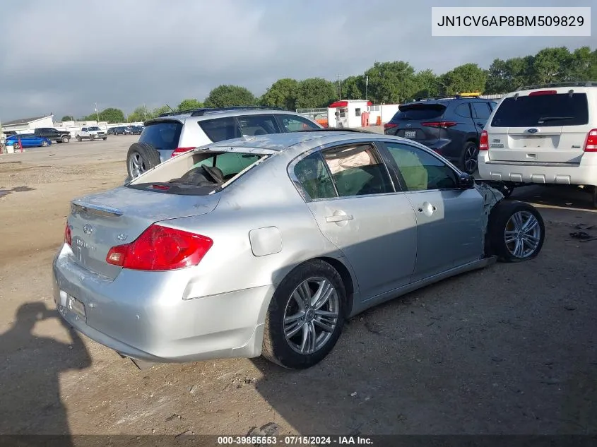 2011 Infiniti G37 Journey VIN: JN1CV6AP8BM509829 Lot: 39855553