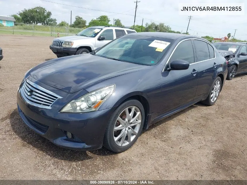 2011 Infiniti G37X VIN: JN1CV6AR4BM412855 Lot: 39898928