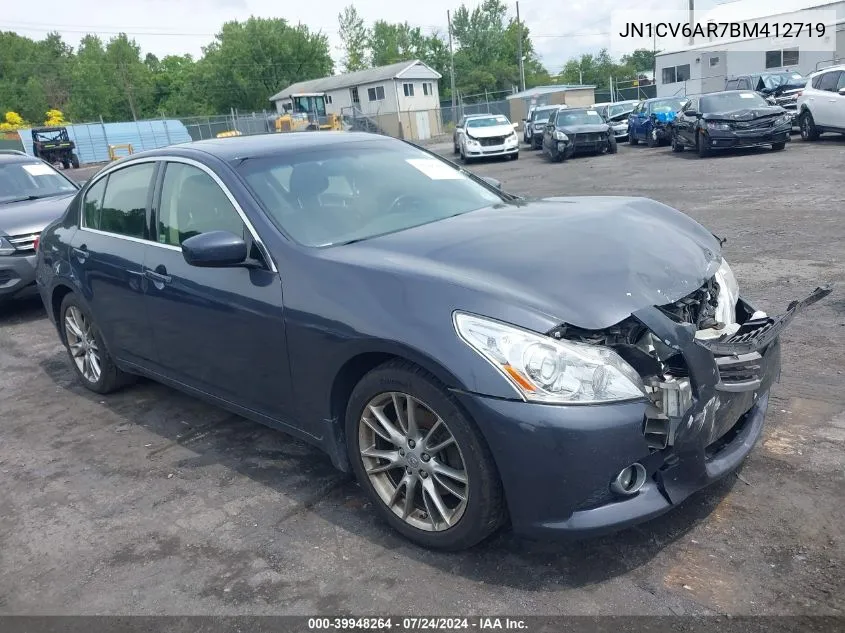 2011 Infiniti G37X VIN: JN1CV6AR7BM412719 Lot: 39948264