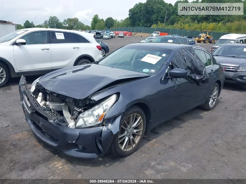 2011 Infiniti G37X VIN: JN1CV6AR7BM412719 Lot: 39948264