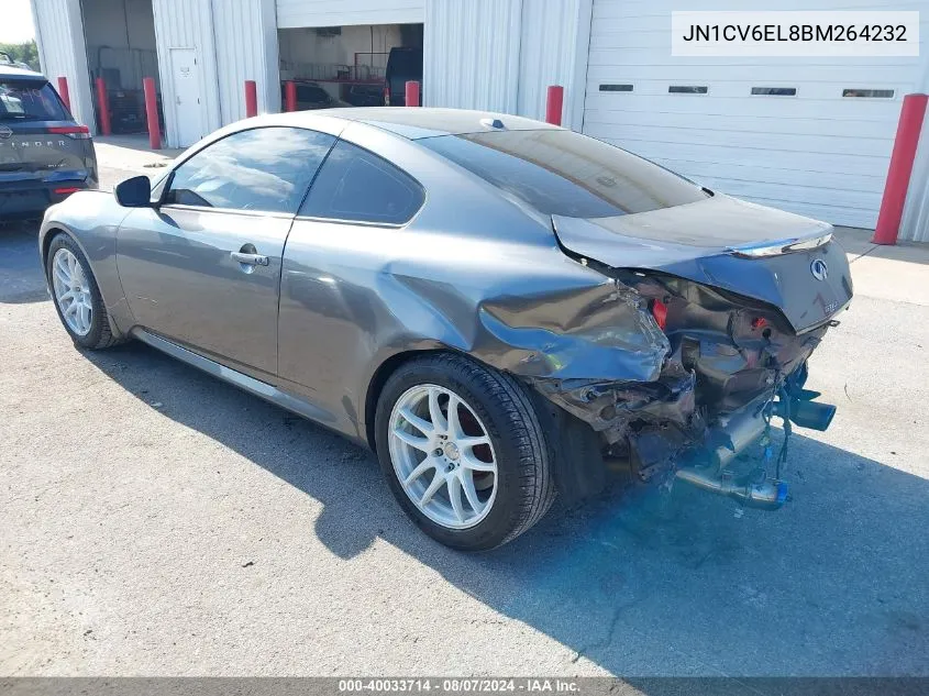 2011 Infiniti G37X VIN: JN1CV6EL8BM264232 Lot: 40033714