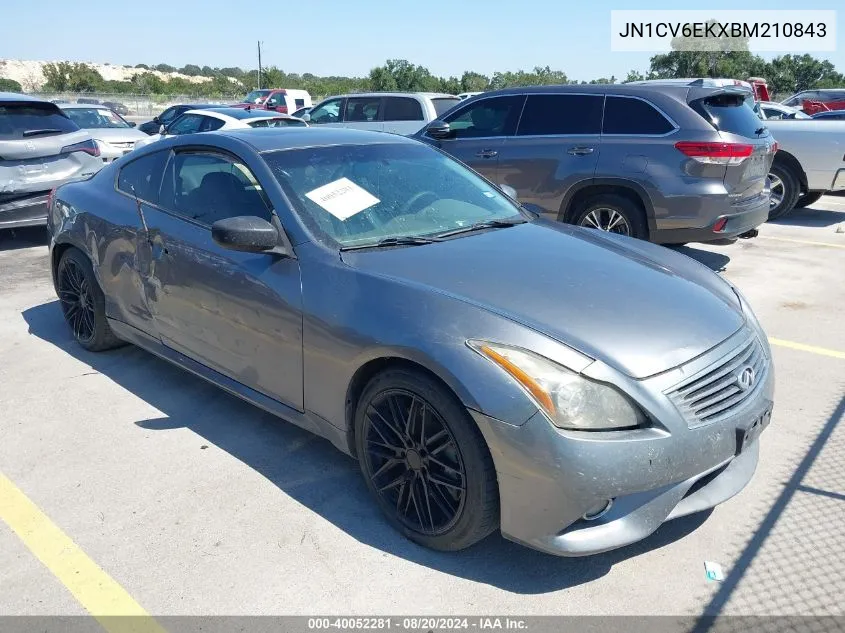 2011 Infiniti G37 Journey VIN: JN1CV6EKXBM210843 Lot: 40052281