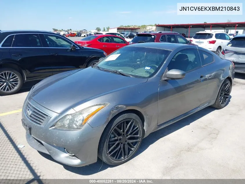 2011 Infiniti G37 Journey VIN: JN1CV6EKXBM210843 Lot: 40052281