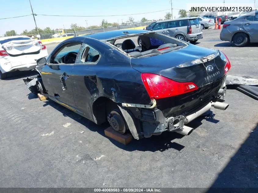 2011 Infiniti G37 Journey VIN: JN1CV6EK5BM215559 Lot: 40069583