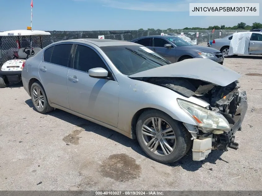 2011 Infiniti G37 Journey VIN: JN1CV6AP5BM301746 Lot: 40103027