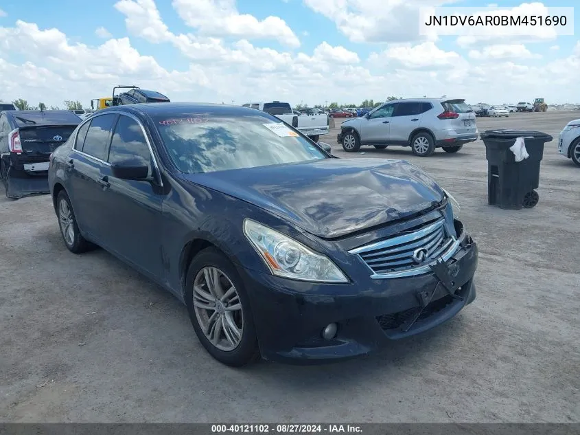 JN1DV6AR0BM451690 2011 Infiniti G25X