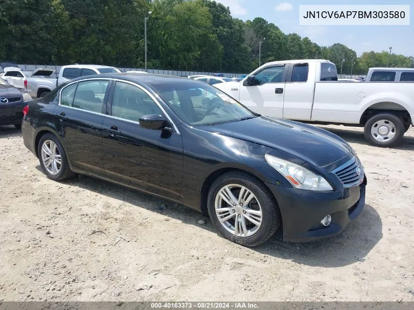 2011 Infiniti G37 Journey VIN: JN1CV6AP7BM303580 Lot: 40163373