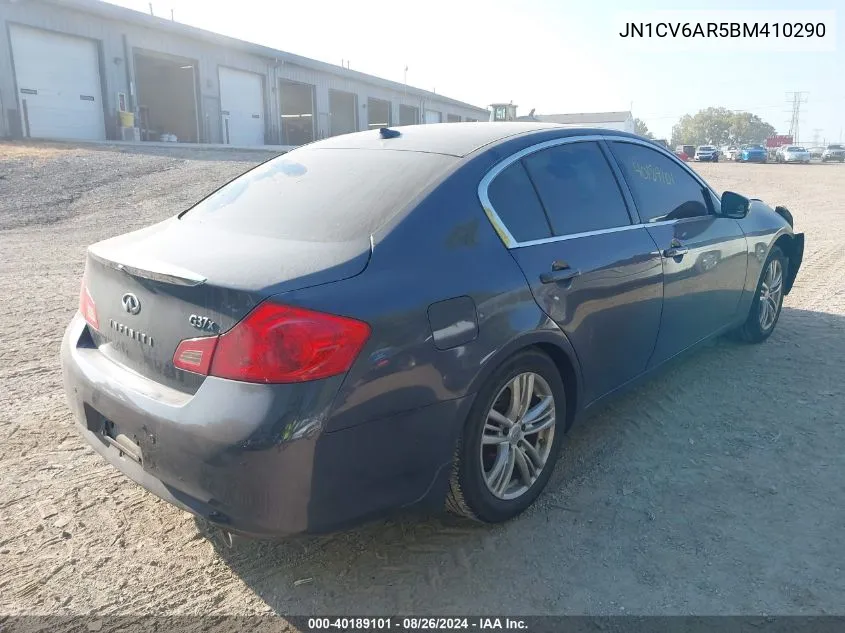 2011 Infiniti G37X VIN: JN1CV6AR5BM410290 Lot: 40189101