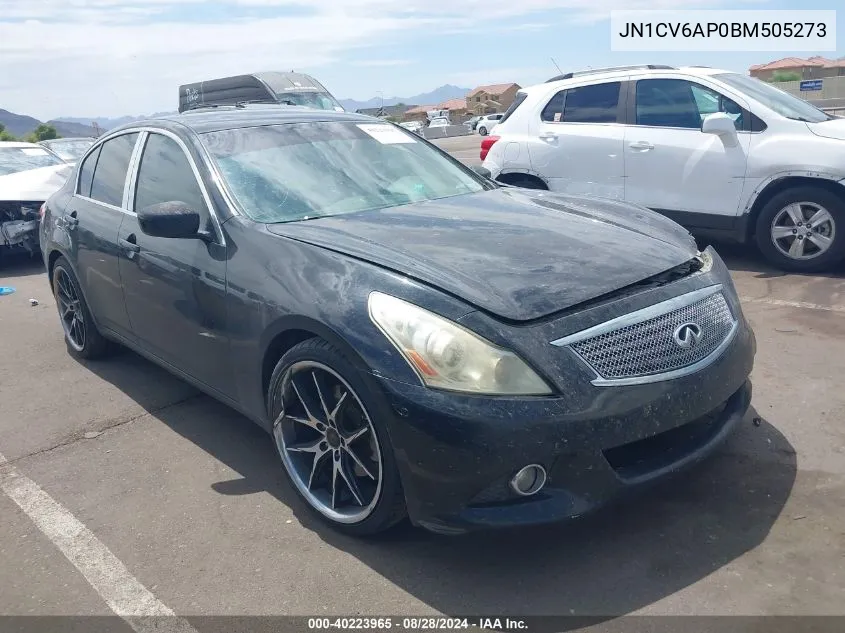 2011 Infiniti G37 Journey VIN: JN1CV6AP0BM505273 Lot: 40223965