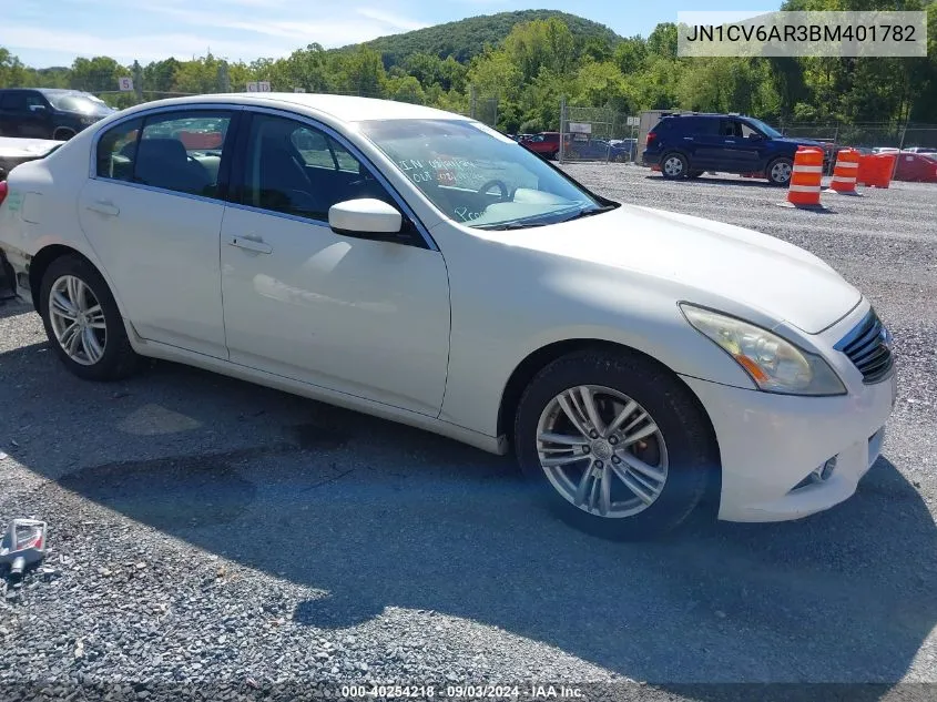 2011 Infiniti G37X VIN: JN1CV6AR3BM401782 Lot: 40254218