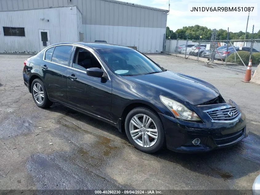 JN1DV6AR9BM451087 2011 Infiniti G25X