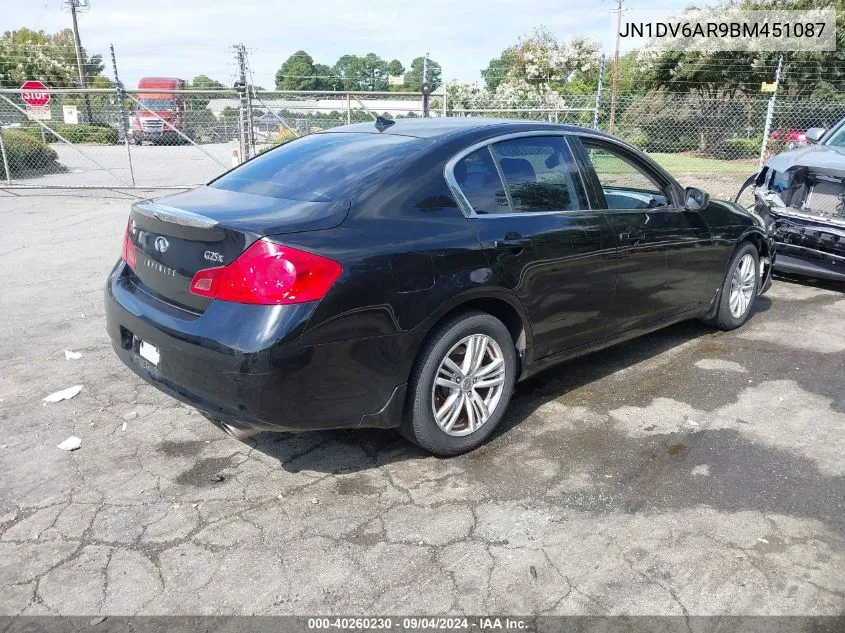 JN1DV6AR9BM451087 2011 Infiniti G25X