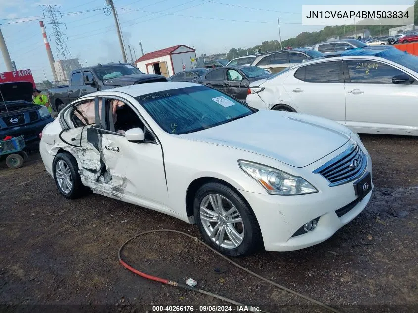 2011 Infiniti G37 Sport VIN: JN1CV6AP4BM503834 Lot: 40266176