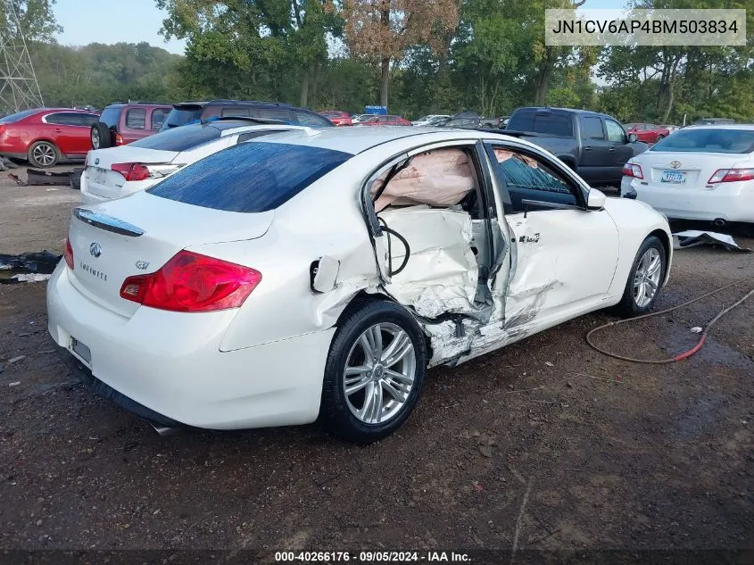 2011 Infiniti G37 Sport VIN: JN1CV6AP4BM503834 Lot: 40266176