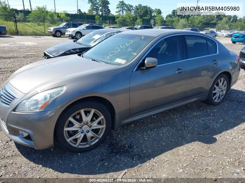 2011 Infiniti G37 VIN: JN1CV6AR5BM405980 Lot: 40266237